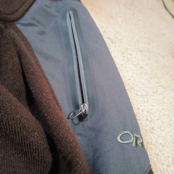 Outdoor Research Pullover Fleece Mens Medium Half - Zip, Lined Wool Blend - Picture 4 of 11